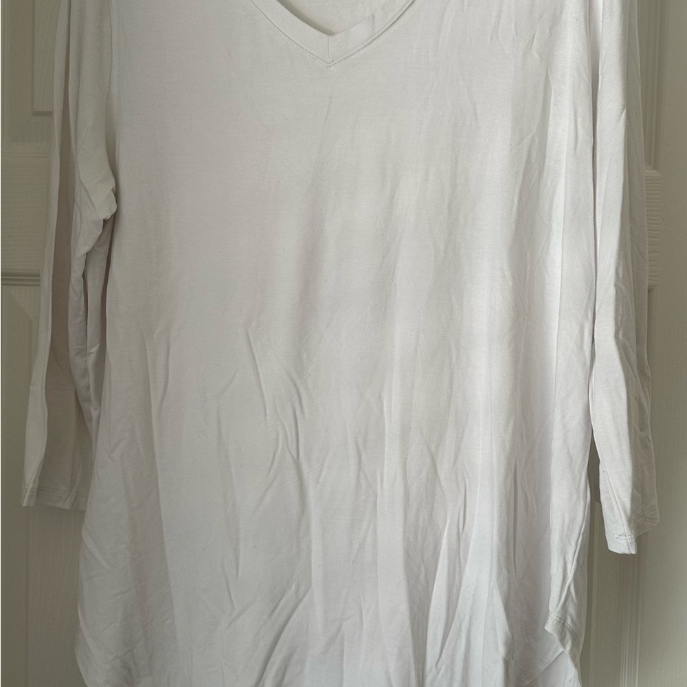 Cato Soft White Long Sleeve V-Neck Top
